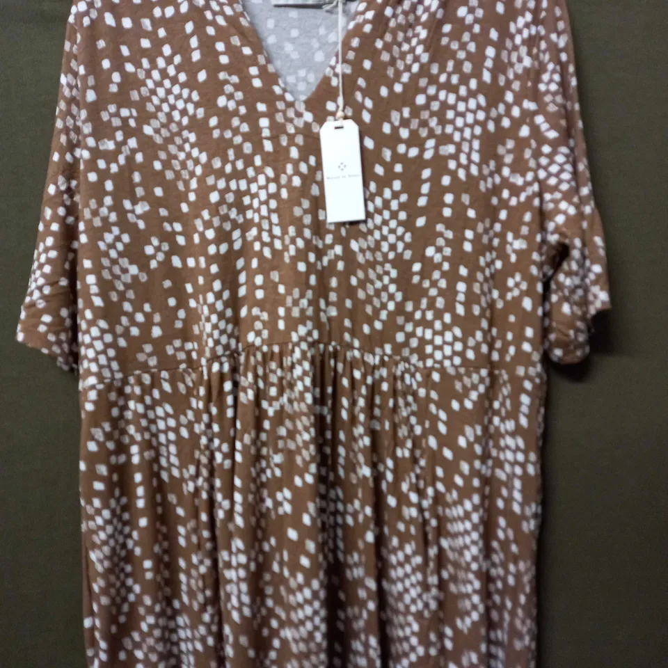 MAISON DE NIMES MAXI DRESS POKEDOT TAN - XL