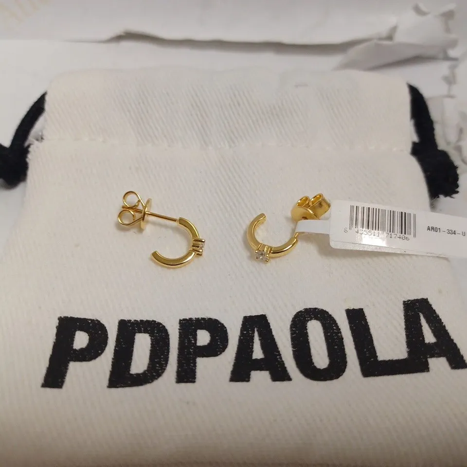 PDPAOLA GOLD EFFECT STUD EARRINGS