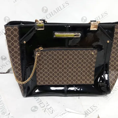 RIVER ISLAND WOMAN'S BAG WITH LOGO PRINT & GOLD DETAILING