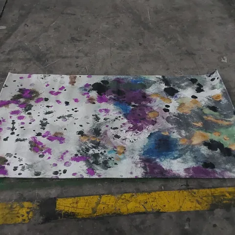 CRAFT ECO SPLATTER EFFECT MULTICOLOUR RUG // SIZE: 80 X 150cm