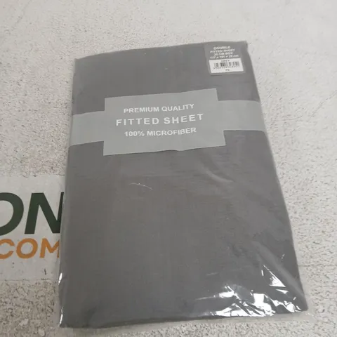GREY DOUBLE FITTED SHEET β 137 X 191 CM + 25 CM, 100% MICROFIBER