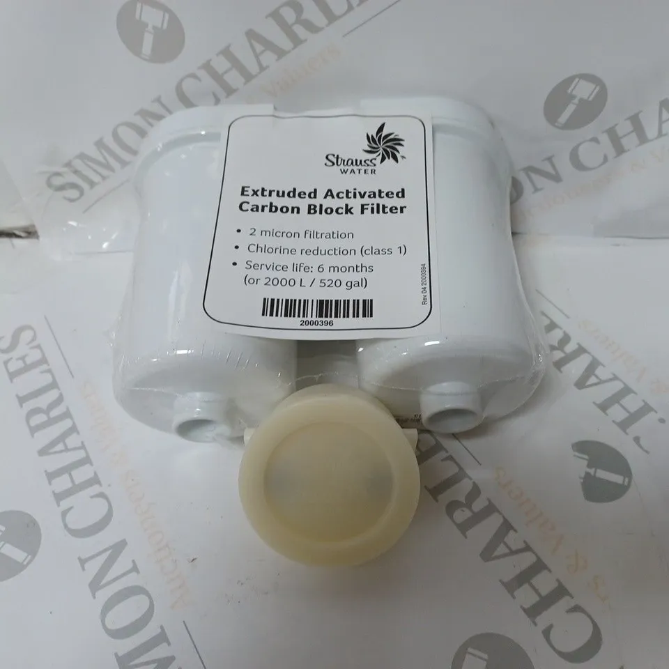 BOX OF TWO STRAUSS WATER EXTRUDED ACTIVATED CARBON BLOCK FILTERS