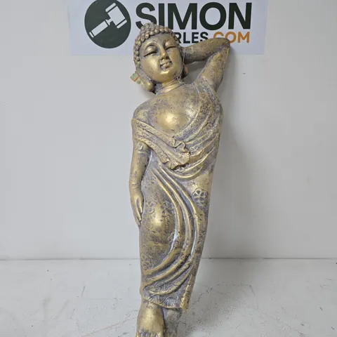 RECLINING BUDDHA STATUE, GOLD-TONE FINISH
