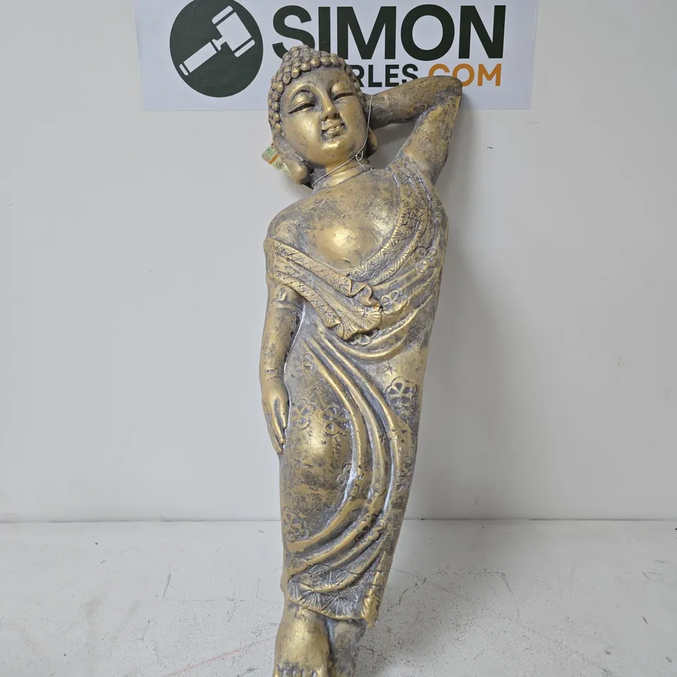RECLINING BUDDHA STATUE, GOLD-TONE FINISH