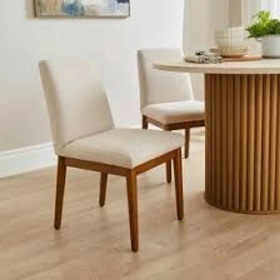BOXED CASSIE SET OF 2 DINING CHAIRS NATURAL FABRIC