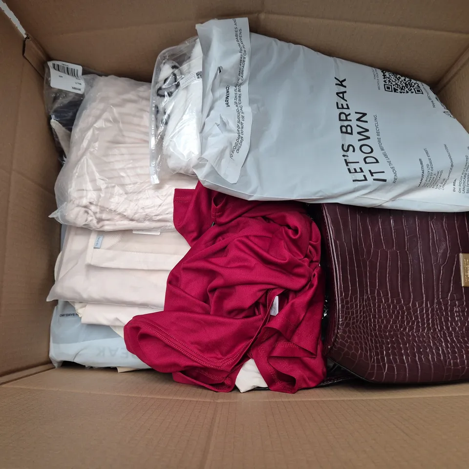 APPROXIMATELY 25 ASSORTED CLOTHING AND FASHION PRODUCTS IN VARIOUS STYLES AND SIZES - COLLECTION ONLY