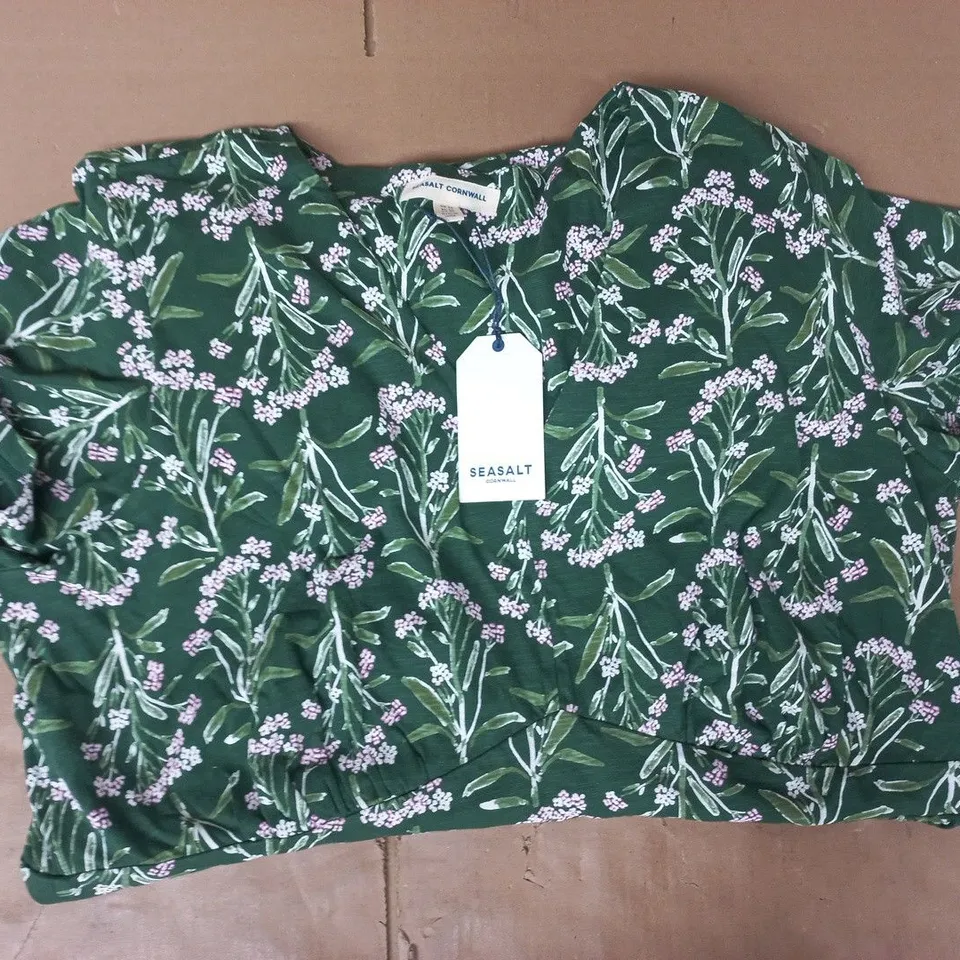 SEASALT CORNWALL CHATEAUX DRESS IN GREEN SIZE UK 24