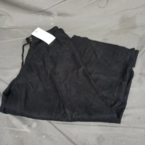 HUSH LINEN BLEND PETUNIA WIDE-LEG TROUSERS, WASHED BLACK, UK 6 SHORT (6S)