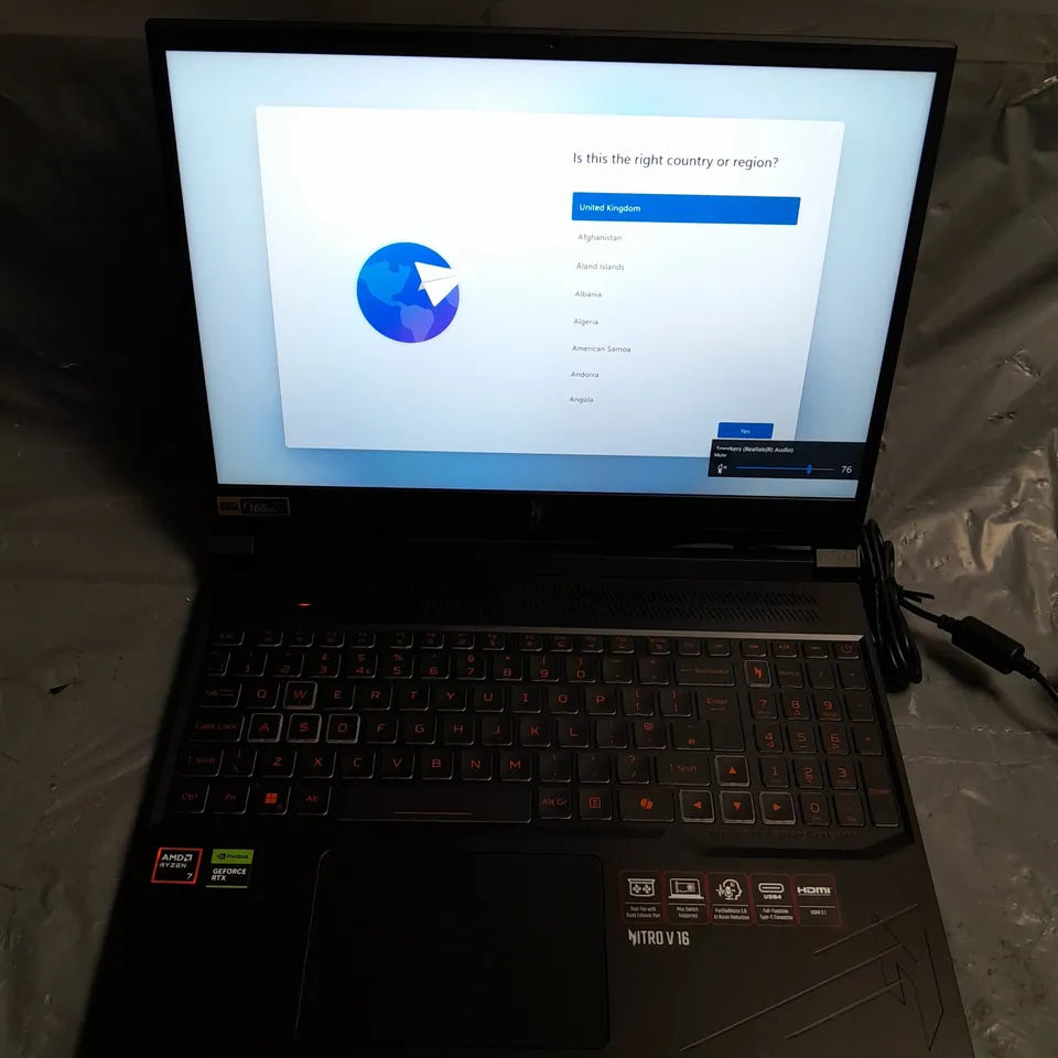 BOXED ACER NITRO V 16 RYZEN 7 8845 GEFORCE RTX 3050 16GB DDR5 IN OBSIDIAN BLACK - ANV16-41-R9C9