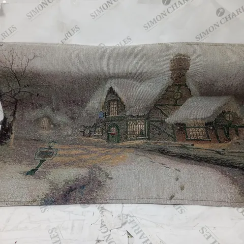 SNOWTIME OLDE PORTERFIELD FIBRE OPTIC HANGING WALL TAPESTRY - 92cm x 66cm COLLECTION ONLY