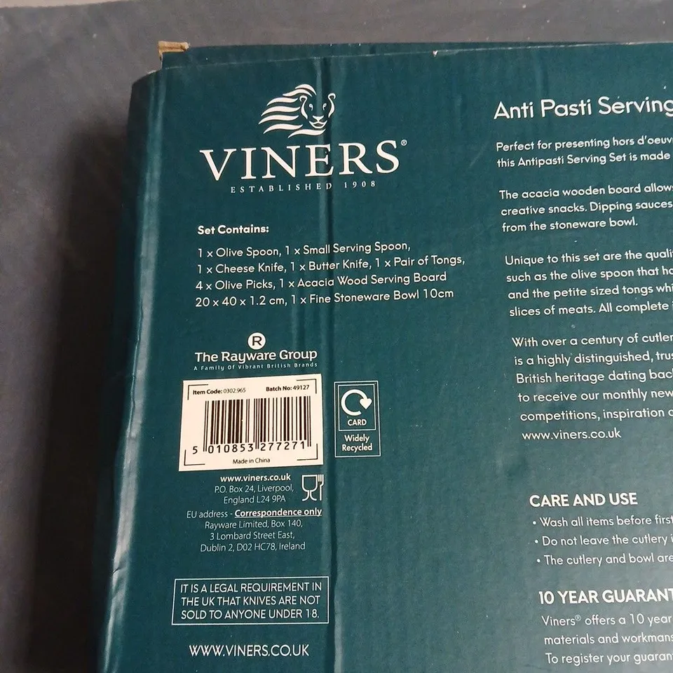 VINERS ANTI PASTI SERVING SET, SEALED