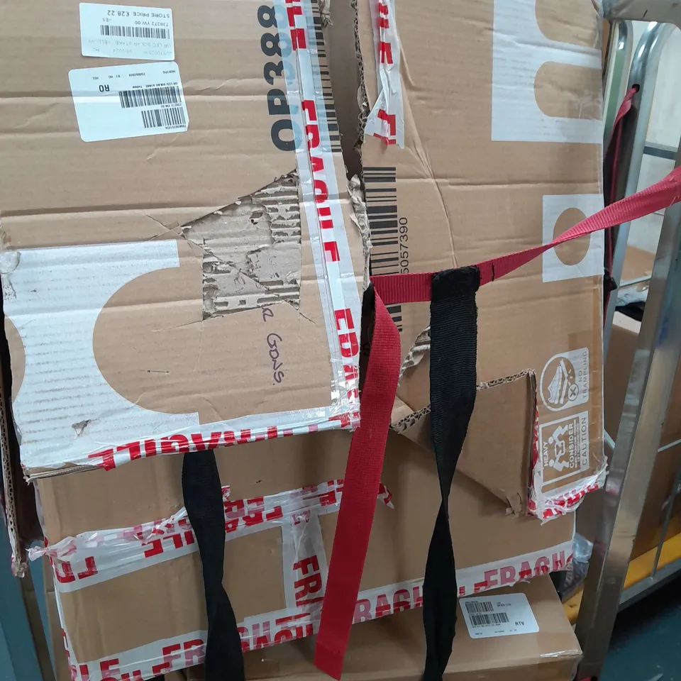CAGE OF APPROX 12 ASSORTED HOMEWARE GOODS TO INCLUDE - CUSHIONS , MIRROR , SOLAR POWERED SUNFLOWER ETC - COLLECTION ONLY