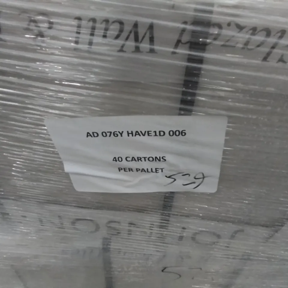 PALLET TO CONTAIN APPROXIMATELY 40 X PACKS OF JOHNSON HAVEN SAND DECOR GLAZED WALL & FLOOR TILES - 5 TILES PER PACK // TILE SIZE: 597 X 297 X 8MM