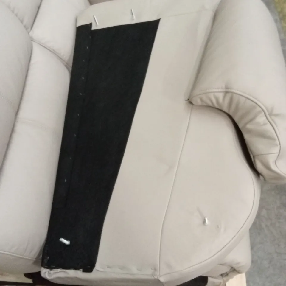 QUALITY DESIGNER 3 SEATER LEATHER SOFA - CREAM