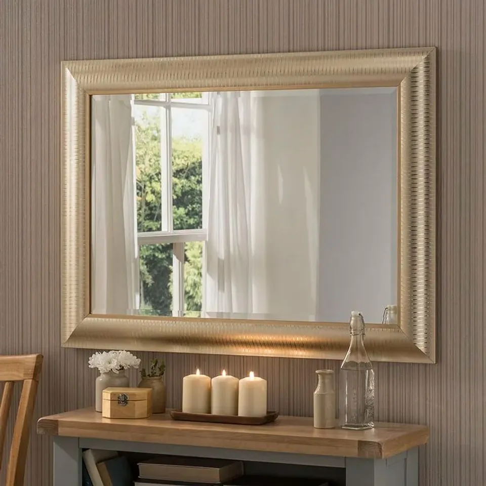 BOXED ABBEYVILLE FRAMED WALL MOUNTED ACCENT MIRROR (1 BOX)