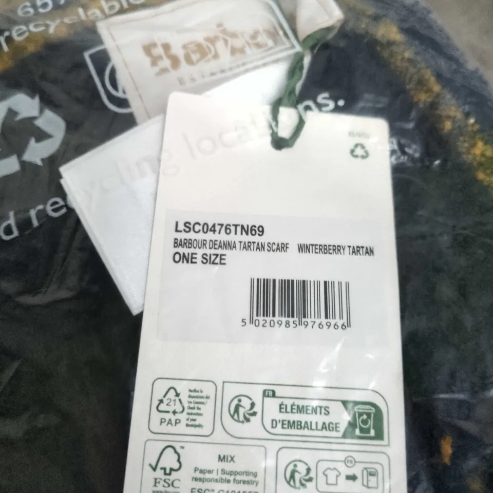 BARBOUR DEANNA TARTAN SCARF – WINTERBERRY TARTAN – ONE SIZE