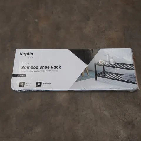 BOXED KEPLIN 2 TIER BAMBOO SHOE RACK 