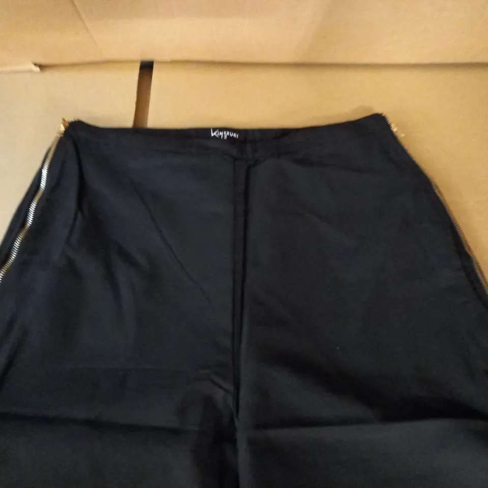 BRAND NEW KINTSUGI WOMENS BLACKK PETITE TROUSERS WITH SIDE ZIP - 18
