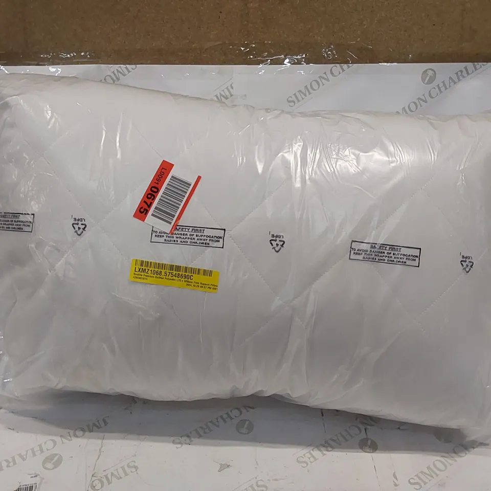 BAGGED BASTILLE PREMIUM QUILTED POLYESTER PILLOW // L75cm X W50cm FIRM SUPPORT PILLOW - SET OF 2 