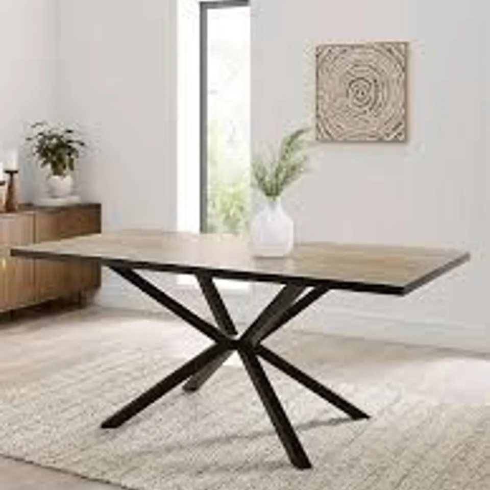 BOXED OSLO 180cm RECTANGLE DINING TABLE (1 BOX) RRP £349