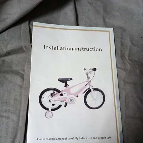 PINK CHILDREN'S BICYCLE WITH TRAINING WHEELS – BOXED
