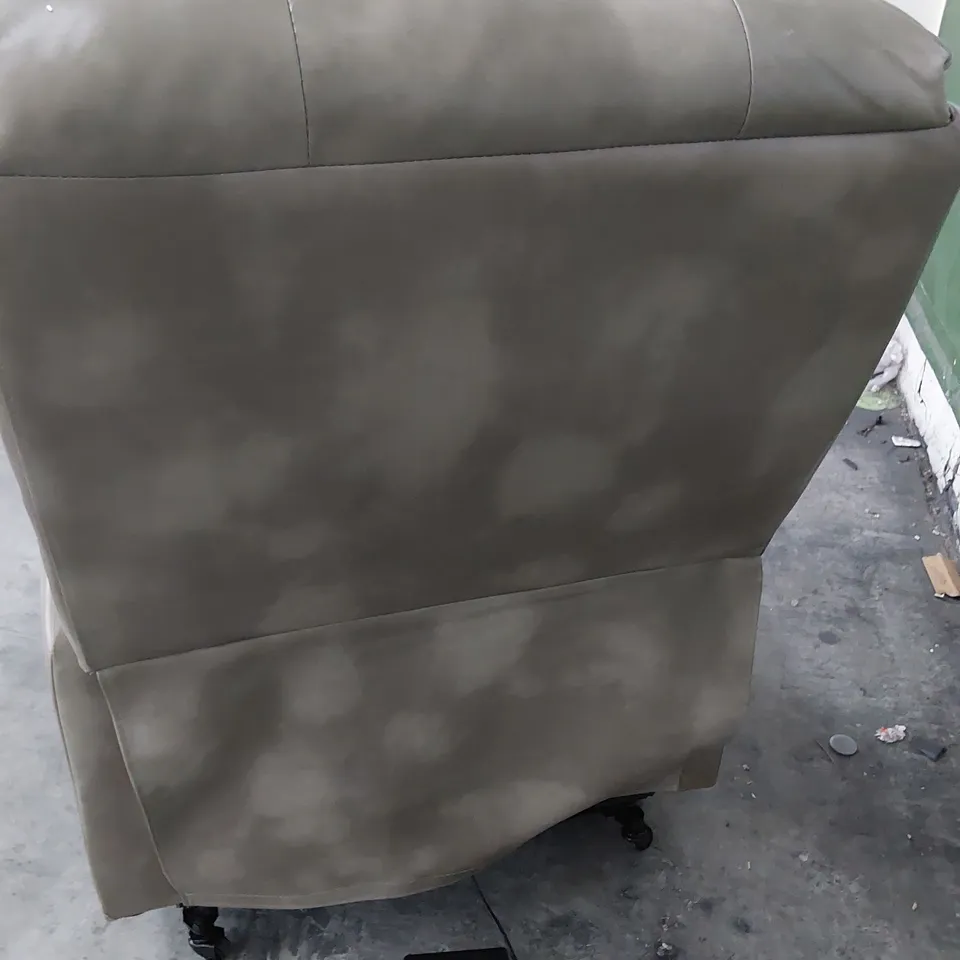 DESIGNER POWER RECLINING EASY CHAIR DAPPLE SILVER LEATHER 