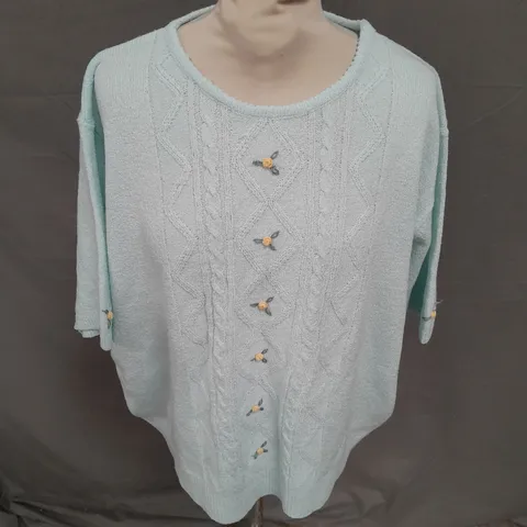 HONOR MILBURN KNIT SHORT SLEEVE TOP IN LIGHT BLUE SIZE UNSPECIFIED