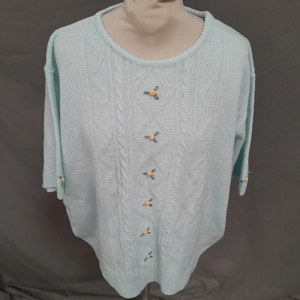 HONOR MILBURN KNIT SHORT SLEEVE TOP IN LIGHT BLUE SIZE UNSPECIFIED