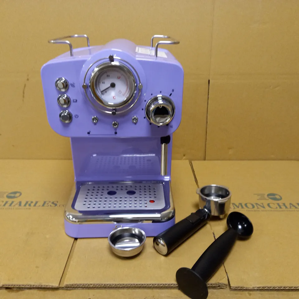 SWAN RETRO PUMP ESPRESSO MACHINE - PURPLE