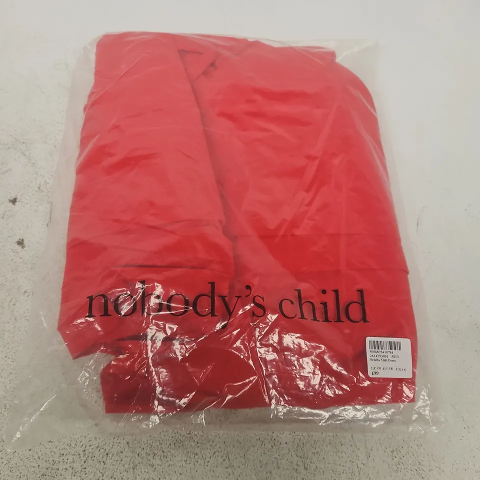 NOBODY'S CHILD BRIELLA MIDI DRESS – RED, UK 10