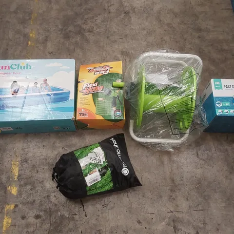 PALLET CONTAINING A LARGE QUANTITY OF ASSORTED HOSE PIPES, POOL INFLATABLES ECT