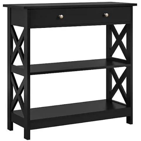 BOXED YAHEETECH WOODEN CONSOLE TABLE ENTRYWAY TABLE - BLACK