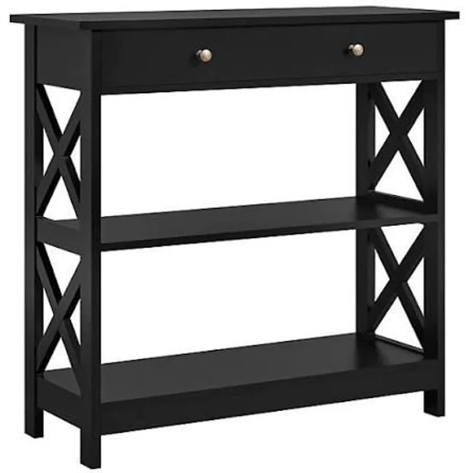 BOXED YAHEETECH WOODEN CONSOLE TABLE ENTRYWAY TABLE - BLACK