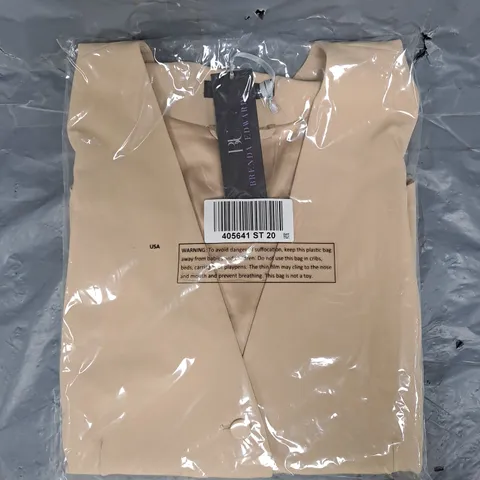 BOX OF APPROXIMATELY 10 BRENDA EDWARDS TOPS IN SANDSTONE - SIZES VARY