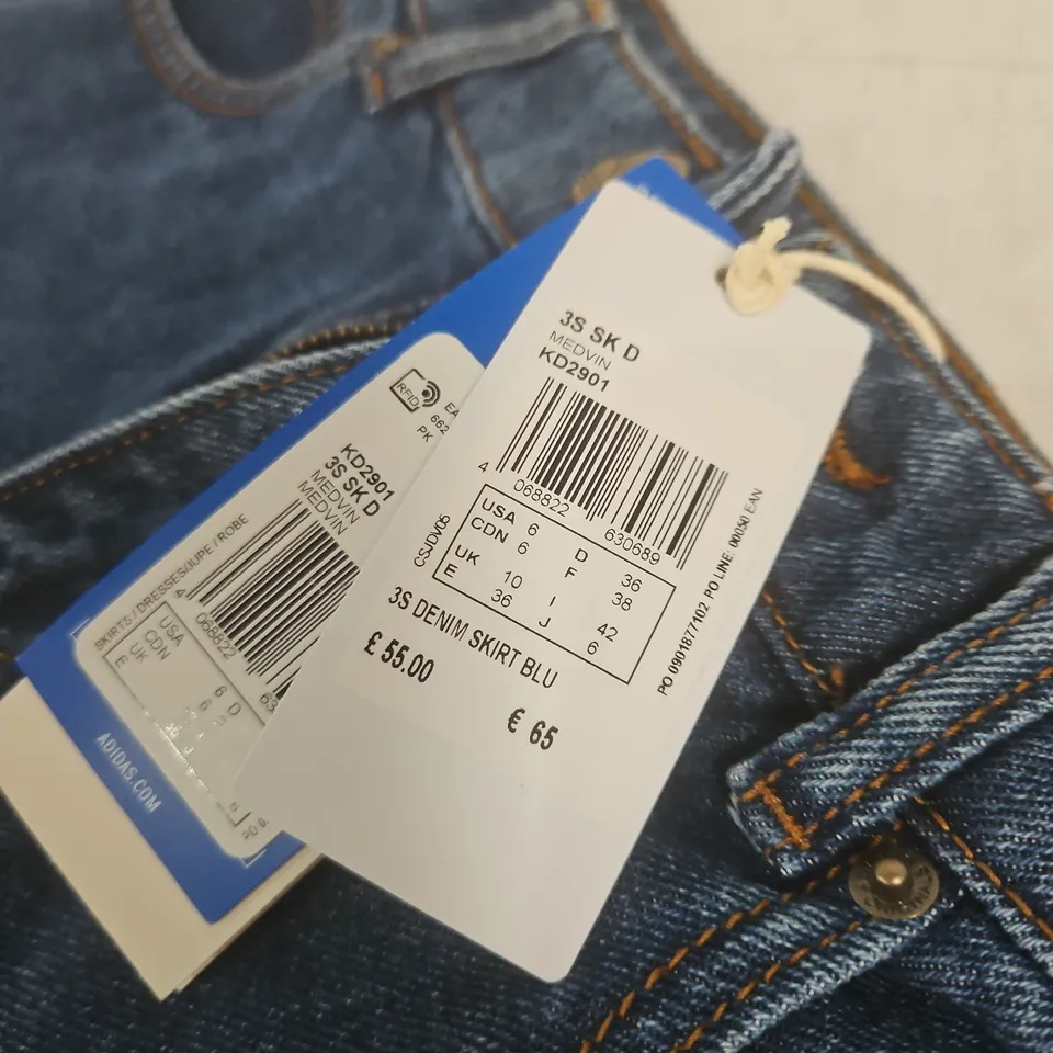 ADIDAS MEN'S DENIM SKIRT – BLUE, UK 10