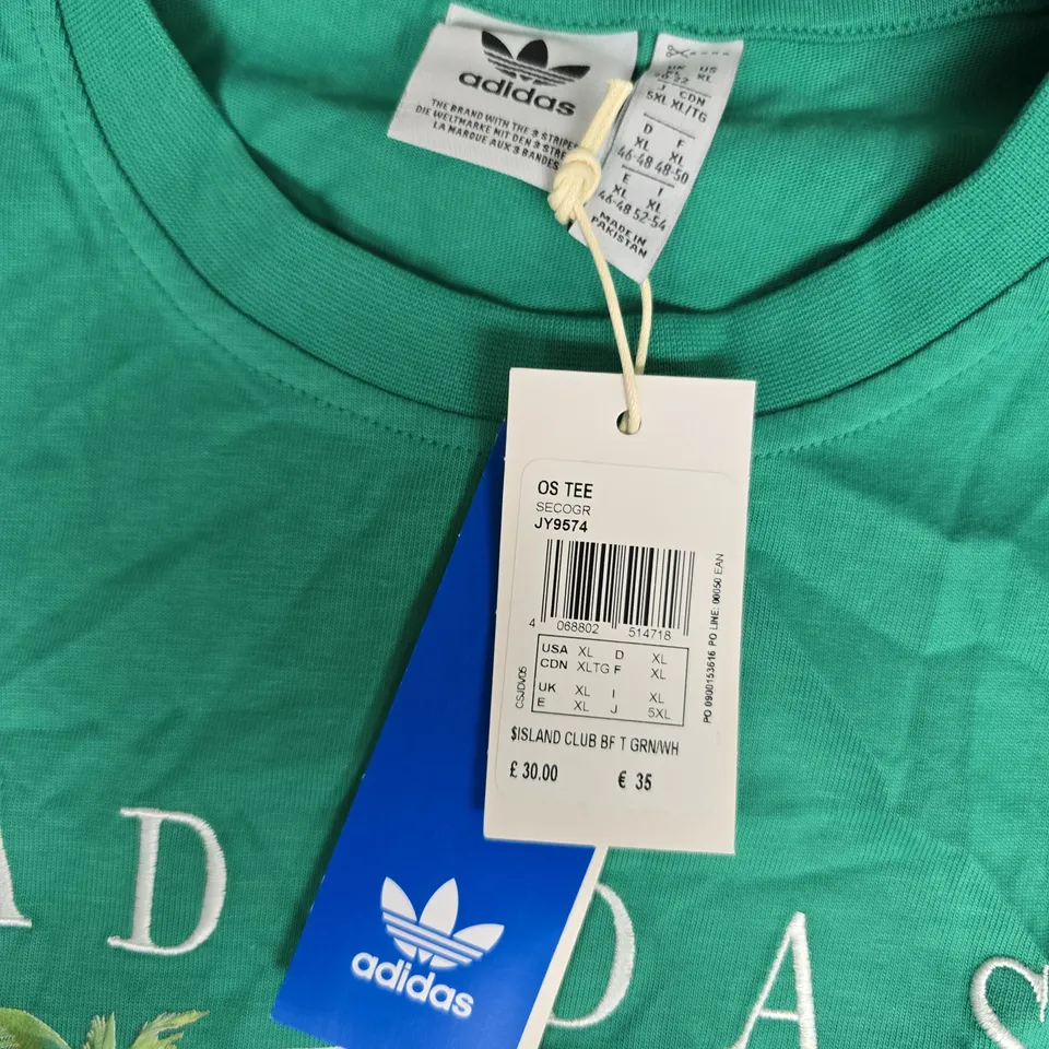 ADIDAS ISLAND CLUB T-SHIRT – GREEN, XL