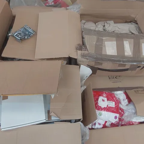 PALLET CONTAINING A LARGE QUANTITY OF ASSORTED ITEMS INCLUDING: HIGH TENSILE BOLTS, BAMBOO DRINKING STRAWS, SANTA FACE MASKS ECT