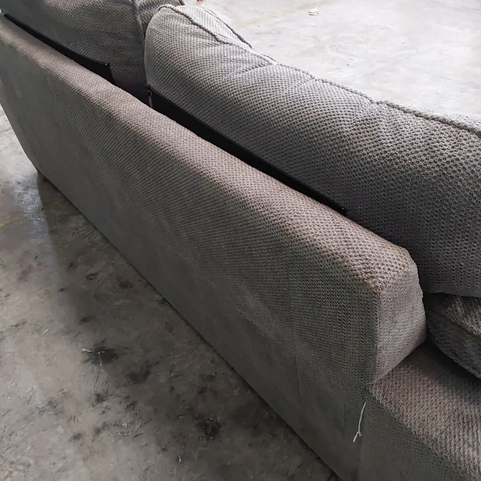 DESIGNER AYLESBURY THREE SEATER SOFA GREY FABRIC 