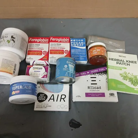 APPROXIMATELY 20 ASSORTED HEALTH SUPPLEMENTS AND OTC MEDICINES – MIXED LOT (FEROGLOBIN, CENTRUM, POCARI SWEAT)