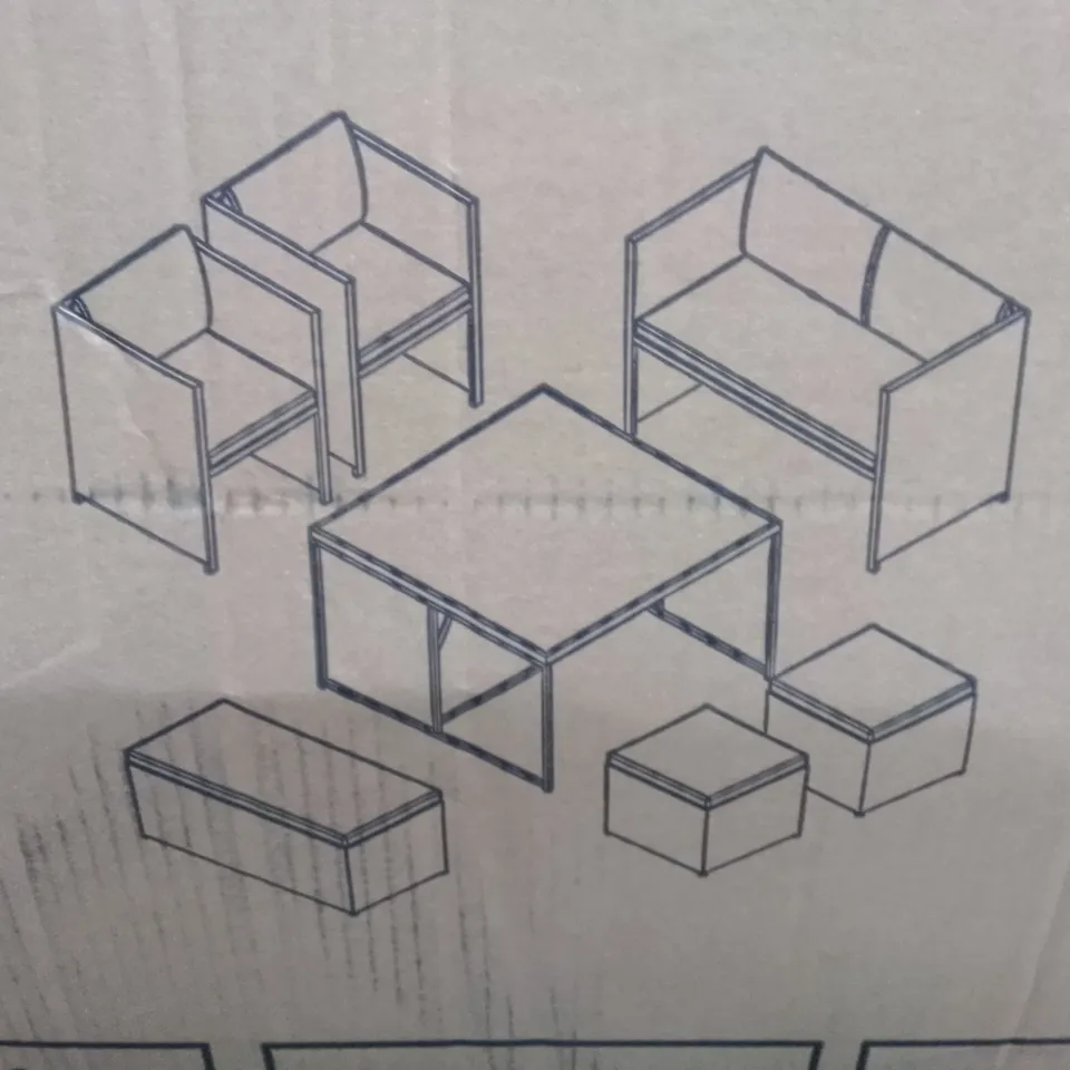 BOXED 3PCS CHAIRS+ 1PC BENCH + 2PCS FOOTSTOOL (BOX 2 OF 2 ONLY)