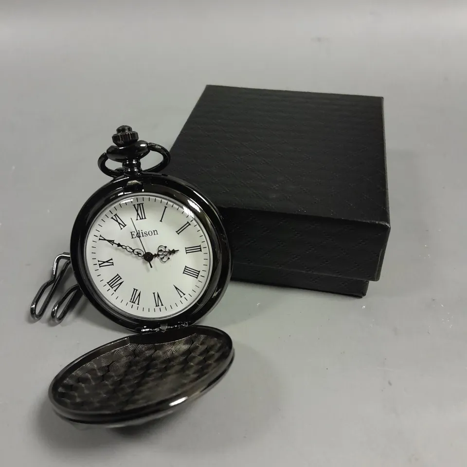 MENS EDISON POCKET WATCH WITH CHAIN