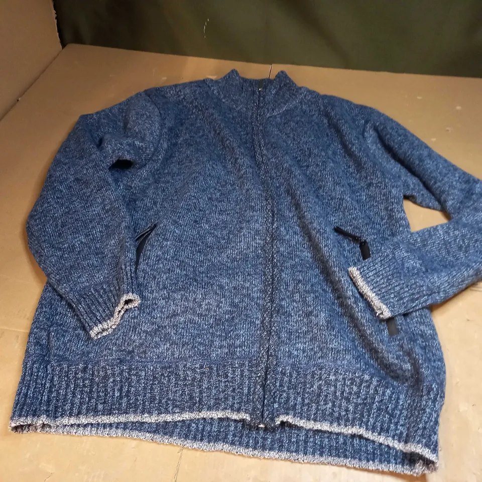 BLUE KNITTED CARDIGAN - SIZE UNKNOWN