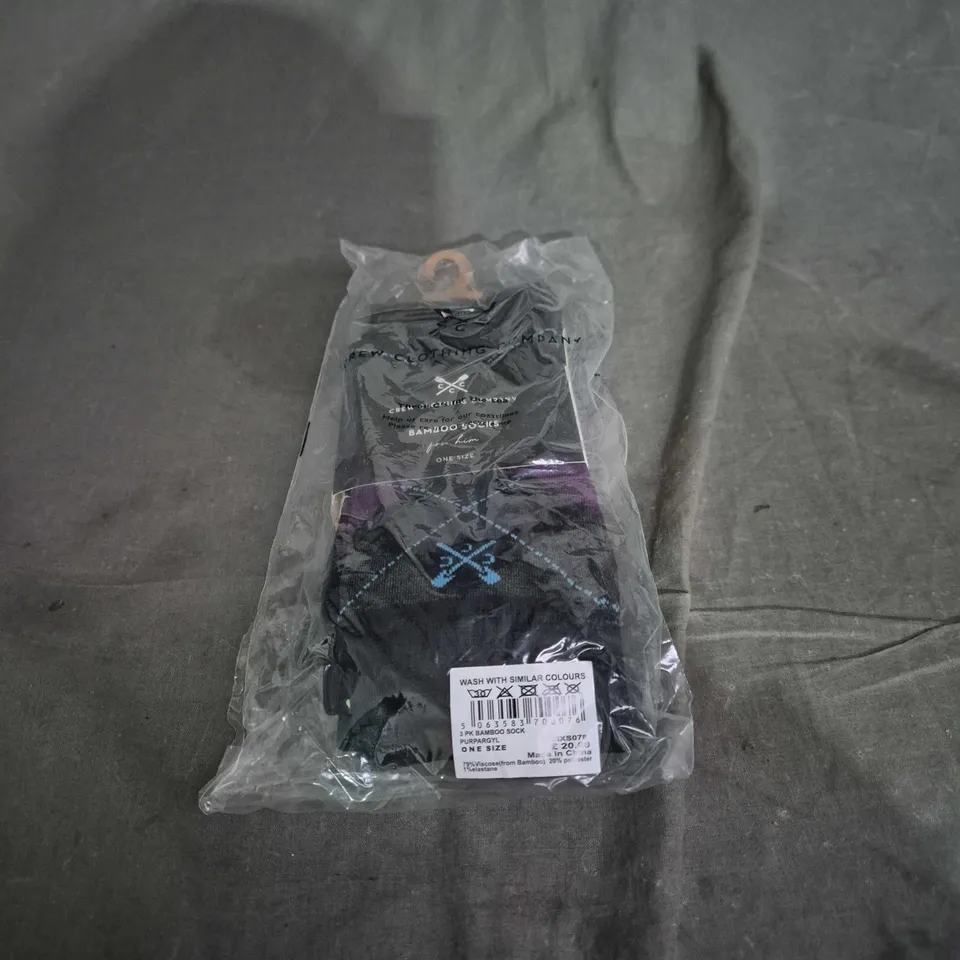 CREW CLOTHING COMPANY BAMBOO SOCKS ONE SIZE 3 PACK