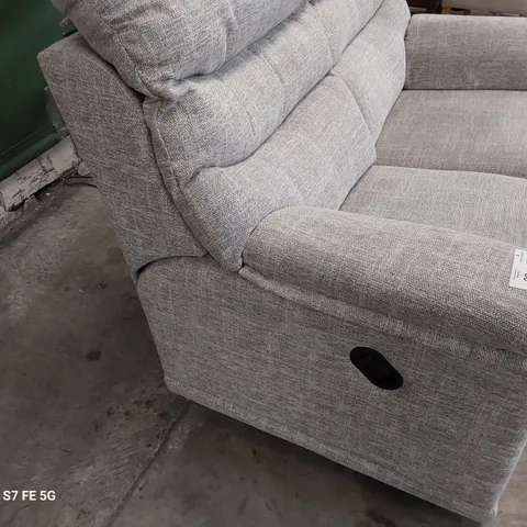 QUALITY BRITISH DESIGNER G PLAN MALVERN MANUAL RECLINING THREE SEATER SOFA DALI PEBBLE FABRIC