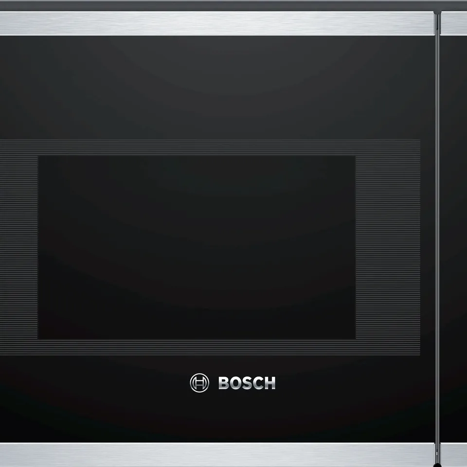 BOXED BOSCH SERIES 4 BFL523MS0B 20 LITRE 38CM HIGH, BUILT IN SMALL STANDARD MICROWAVE OVEN - STAINLESS STEEL