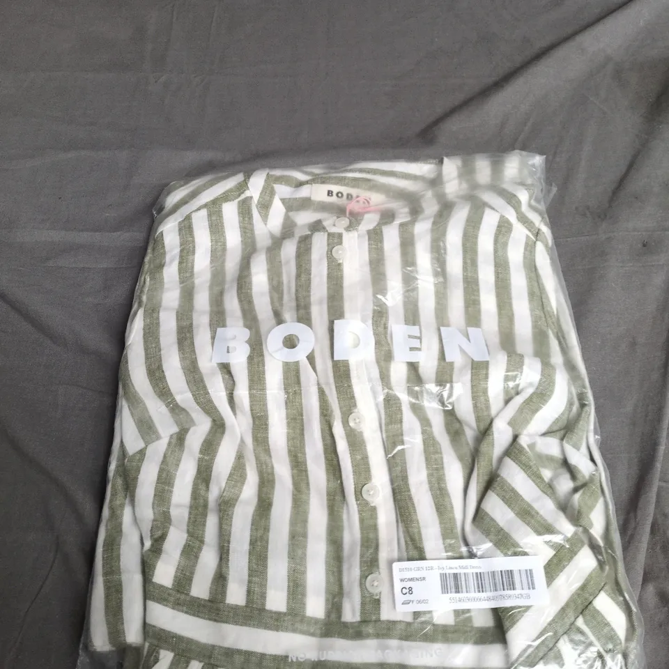 BODEN LINEN STRIPE MIDI DRESS – WOMEN'S, UK 12 (12R)