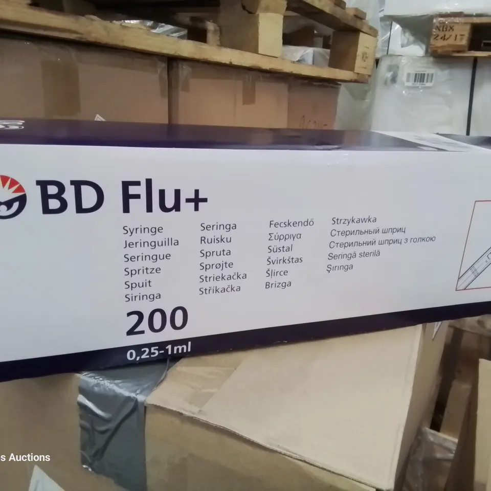 CASE CONTAINING 12 BOXES OF 200 BD FLU+ SYRINGES