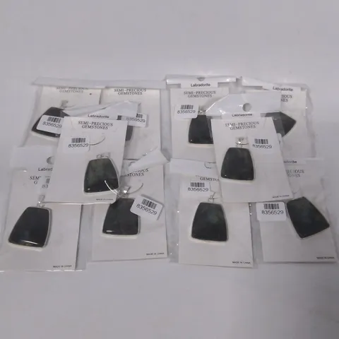 LOT OF 10 BRAND NEW SEMI-PRECIOUS GEMSTONES LABRADORITE NECKLACE PENDANTS