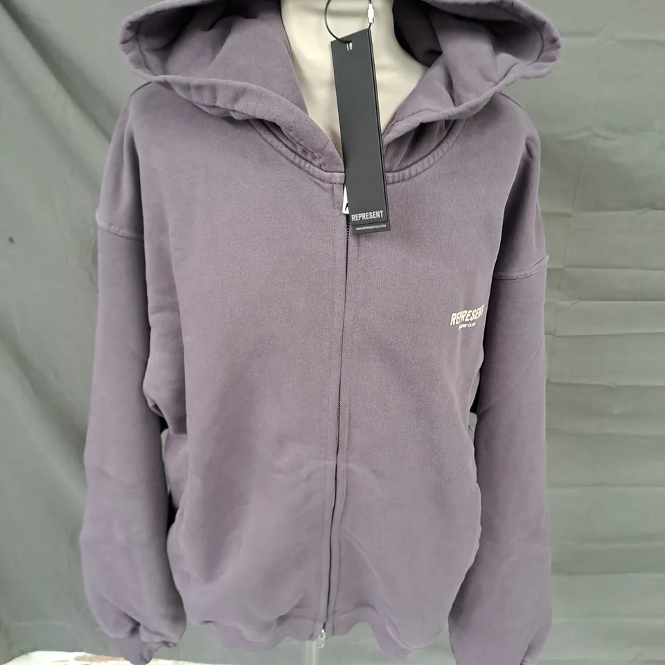 REPESENT OWNERS CLUB ZIP HOODIE IN VIOLET - L