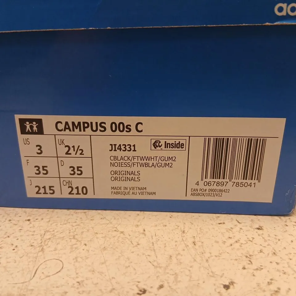 ADIDAS CAMPUS 00S C SNEAKERS – BLACK/WHITE, UK 2.5